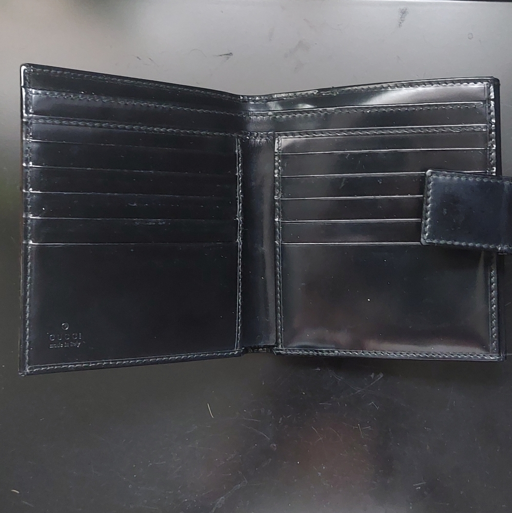 Authentic Gucci bifold wallet canvas and leather - Picture 9 of 12